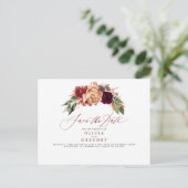 Fall Elegant Floral Save the Date Ankündigungspostkarte (Stehend Vorderseite)