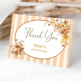 Fall Elegant Pumpkin Baby Dusche Danke Karte