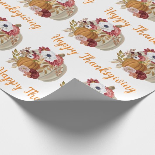 Fall Elegant Pumpkin Geschenkpapier (Ecke)