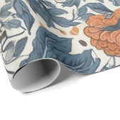 Fall Elegante Abstrakte Blätter Pumpkin Blume Geschenkpapier (Rolleneckpunkt)