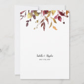 Fall Elegante Foliage Pumpkin Gold Foil Hochzeit Einladung (Rückseite)