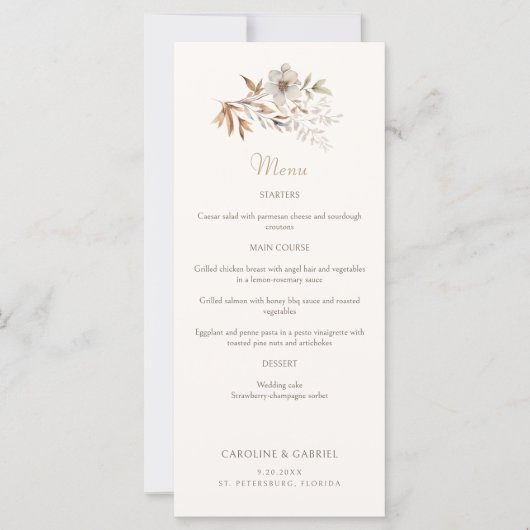 Fall Elegante Minimalistische Wildblumen Hochzeitm (Vorderseite)