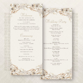 Fall Elegantes Hochzeitsprogramm für Wildblumen