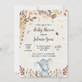 Fall Elephant Baby Dusche Einladung (Vorderseite)