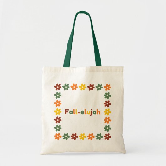Fall-elujah Tote Bag mit farbigen Blume Rahmen Tragetasche (Vorne)