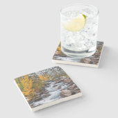 Fall entlang Bischofsgracht, Kalifornien Steinuntersetzer (Seitenansicht)