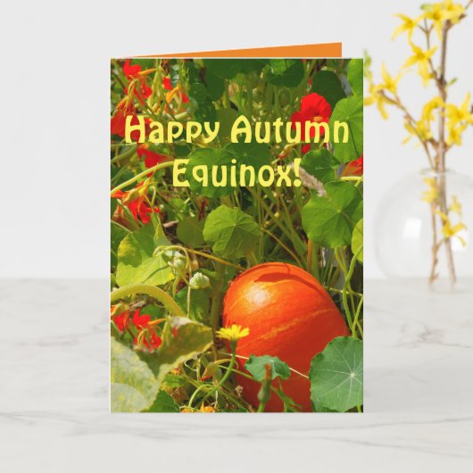 Fall Equinox, Ankunft im Herbst, Hübsche Fall-Szen Karte (Gelbe Blume)