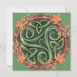 Fall Equinox Mabon Celtic Triskelion Harvest Feiertagskarte