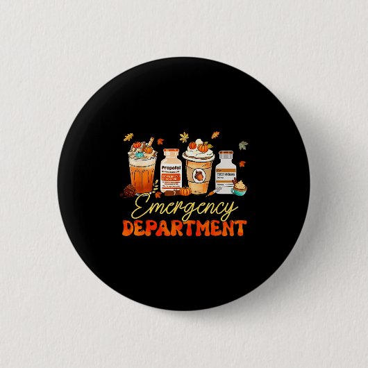 Fall Er Nurse Emergency Room Nurse School Pumpkin Button (Vorderseite)