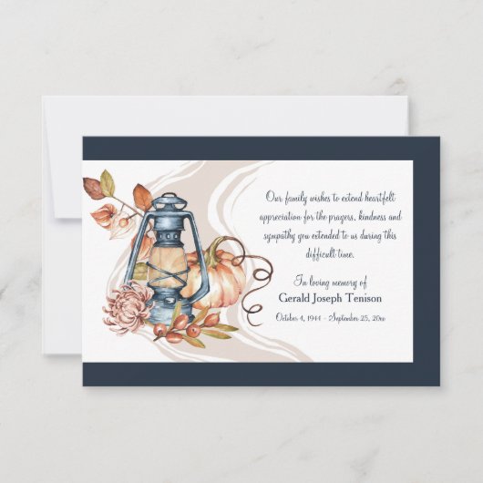 Fall Erinnerung Beerdigung Danke Karte (Vorderseite)