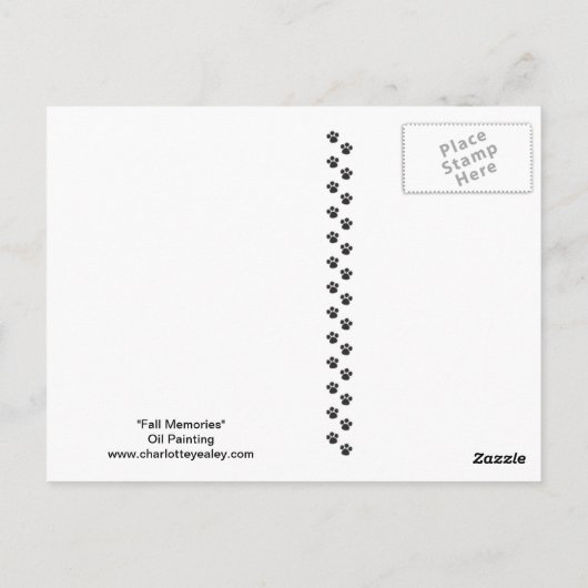 "Fall Erinnerungen" Labrador Retriever Art Postkar Postkarte (Rückseite)