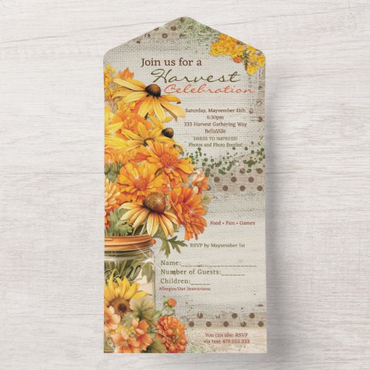 Fall Ernest Celebration All In One Einladung (Innen Boden)