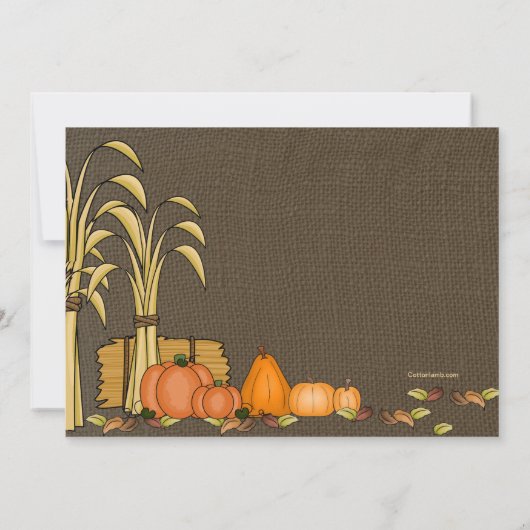 Fall-Ernte-Foto-Einladung Einladung (Rückseite)