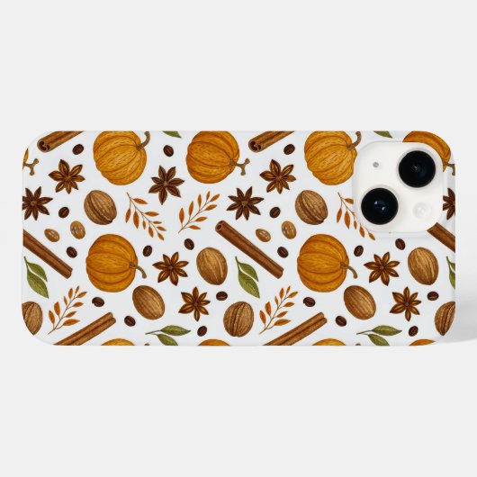 Fall Ernte GewürzZimt und Kürbismuster Case-Mate iPhone Hülle (Rückseite (Horizontal))