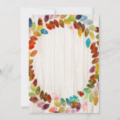 Fall Ernte Glitzer Blätter Wreath Einladung (Rückseite)