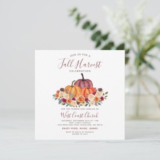 Fall Ernte Party, Fall Fest, Fall Community Einladung (Stehend Vorderseite)