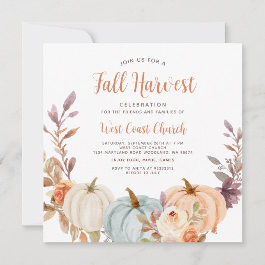 Fall Ernte Party, Fall Fest, Fall Community Einladung (Vorderseite)