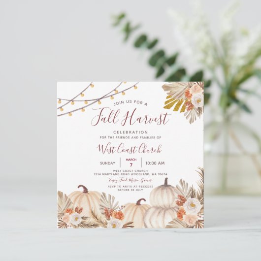 Fall Ernte Party, Fall Fest, Fall Community Einladung (Stehend Vorderseite)