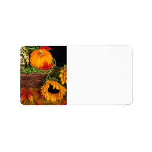Fall-Ernte-Sonnenblumen Adressaufkleber