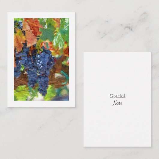 Fall Ernte Trauben Mitteilungskarte (Vorne/Hinten)