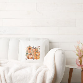Fall Erntedank Boho Aqucolor Pumpkin Florals Kissen