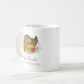 Fall Erntedank Cornucopia Personalisiert Kaffeetasse (Vorderseite Links)