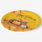 Fall/Erntedank "Danke geben" Pappteller (Schrägansicht)