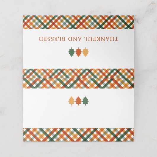 Fall Erntedank Dinner Name Platzkarten (Außenseite Aufgefaltet)