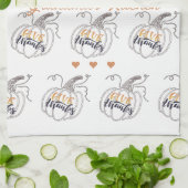 Fall Erntedank Elegante Minimalistisch Pumpkin Geschirrtuch (Gefaltet)