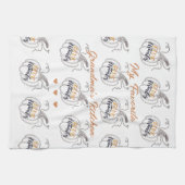 Fall Erntedank Elegante Minimalistisch Pumpkin Geschirrtuch (Horizontal)