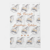 Fall Erntedank Elegante Minimalistisch Pumpkin Geschirrtuch (Vertikal)