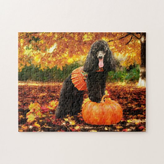 Fall-Erntedank - Gidget - Pudel Puzzle (Horizontal)