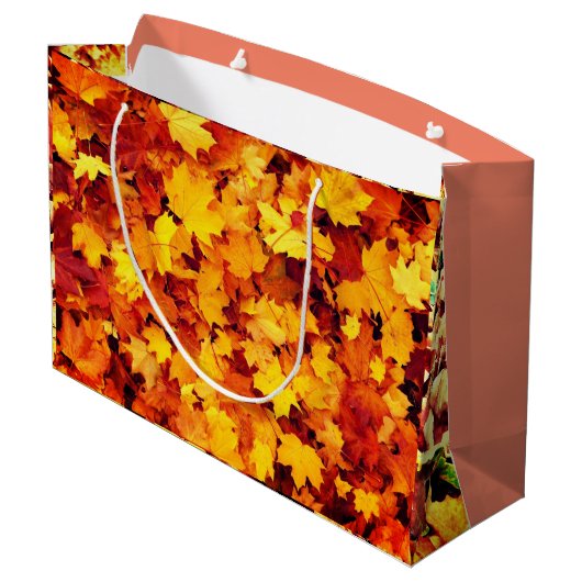Fall Erntedank Große Geschenktasche Geschenktüte (Rückseite Schrägansicht)