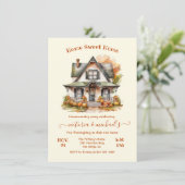 Fall Erntedank Housewarming Party Einladung (Stehend Vorderseite)