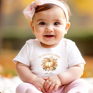 Fall Erntedank Little Pumpkin Girl Pastellname Baby T-shirt