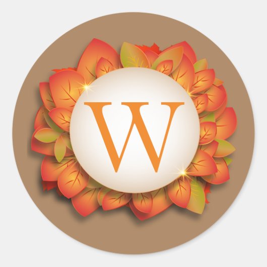 Fall Erntedank Orange Blätter Stickers Siegel (Vorderseite)