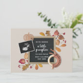 Fall Erntedank Pumpkin Baby Schwangerschaft Geburt Ankündigung (Stehend Vorderseite)