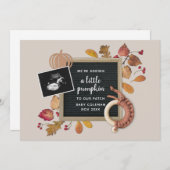 Fall Erntedank Pumpkin Baby Schwangerschaft Geburt Ankündigung (Vorne/Hinten)