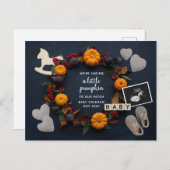 Fall Erntedank Pumpkin Schwangerschaft Offenbarung Feiertagspostkarte (Vorne/Hinten)