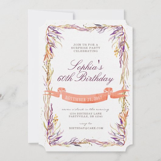 Fall Erwachsene Überraschung Geburtsdatum Einladun Einladung (Vorderseite)