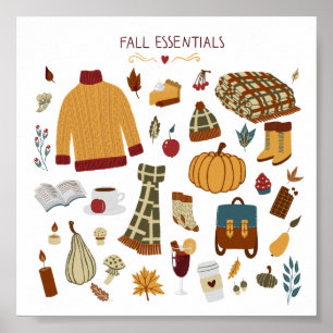 Fall Essentials Digital Zeichnend Poster