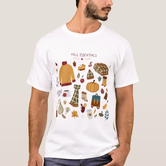 Fall Essentials Digital Zeichnend T-Shirt (Vorderseite)