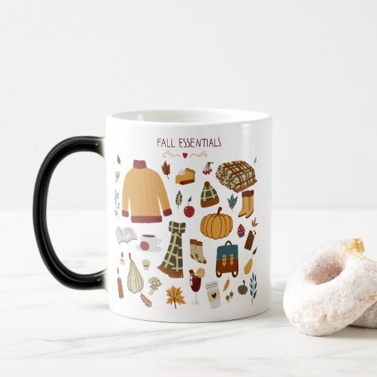 Fall Essentials Digital Zeichnend Verwandlungstasse (Mit Donut)