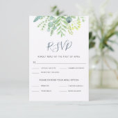 Fall Eucalyptus Berry Floral Wedding RSVP (Stehend Vorderseite)
