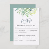 Fall Eucalyptus Berry Floral Wedding RSVP (Vorne/Hinten)