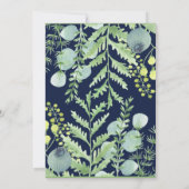 Fall Eukalyptus Floral Wedding Tischnummer Navy (Rückseite)