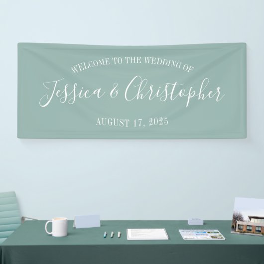 Fall Eukalyptus Solid Custom Wedding Banner (Messe)