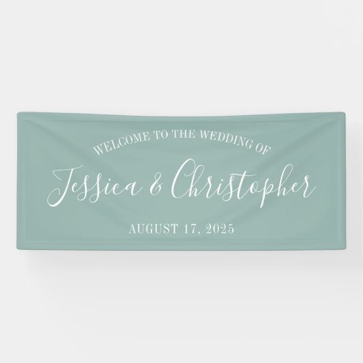 Fall Eukalyptus Solid Custom Wedding Banner (Horizontal)