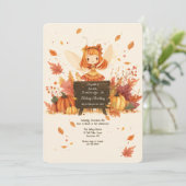 Fall Fairy Birthday Party Einladung (Stehend Vorderseite)