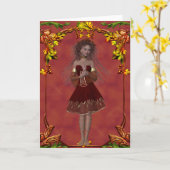 Fall Fairy Design 2 - Fantasy Grußkarte Karte (Gelbe Blume)